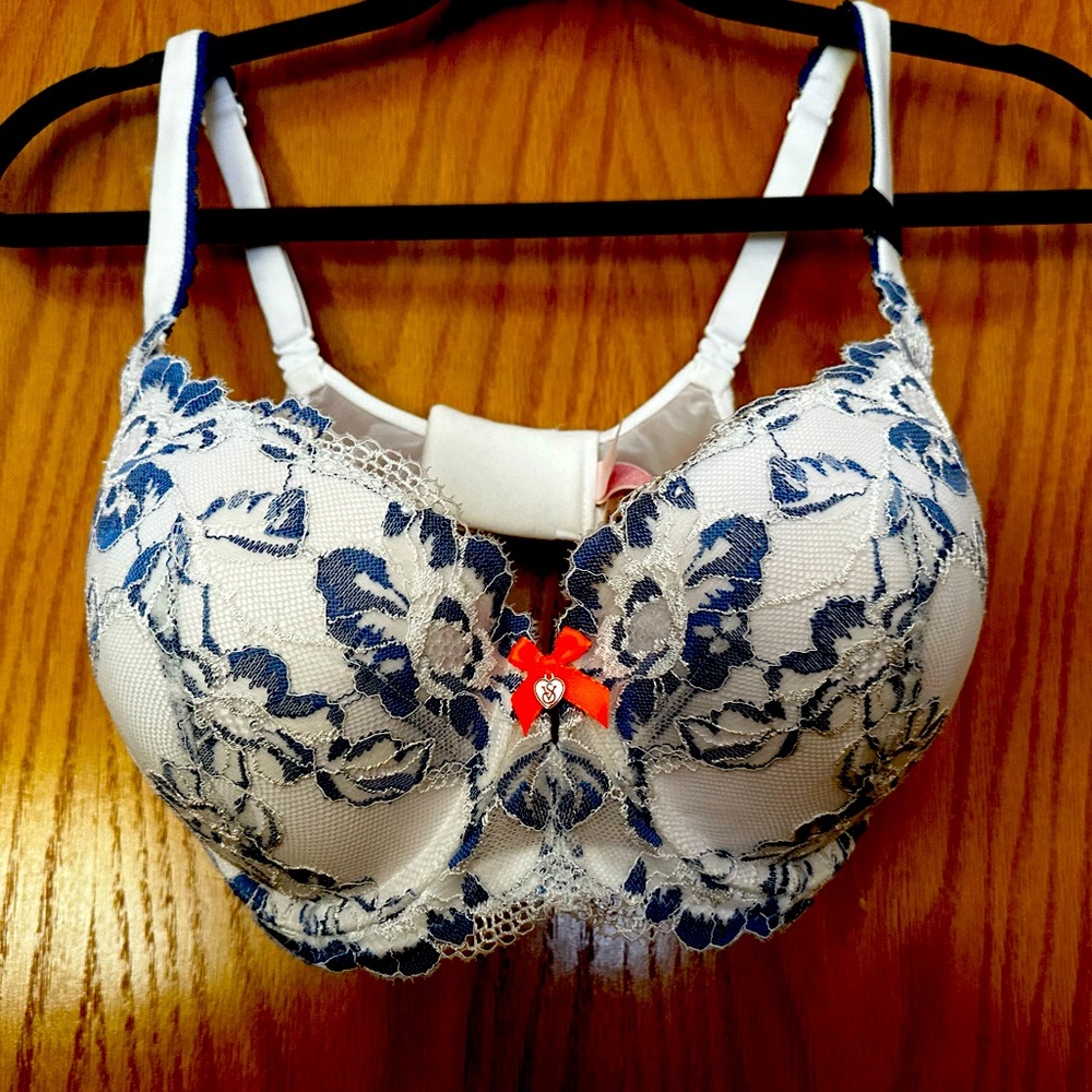 Victoria Secret never worn with tags blue and white lace 34DDD